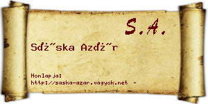 Sáska Azár névjegykártya